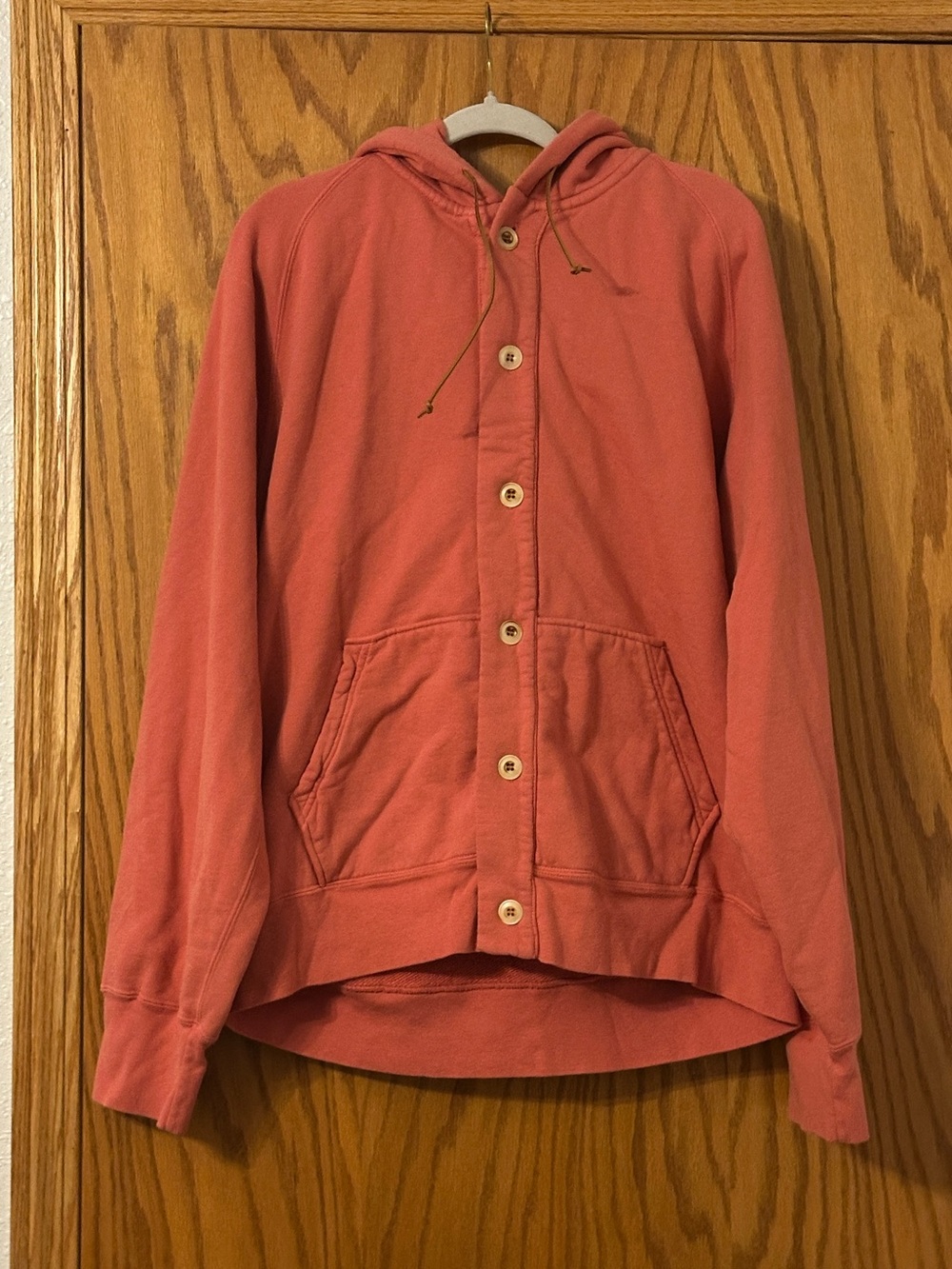 Steven Alan Coral Button Up Cotton Cardigan Hoodie - NWT - Size XL